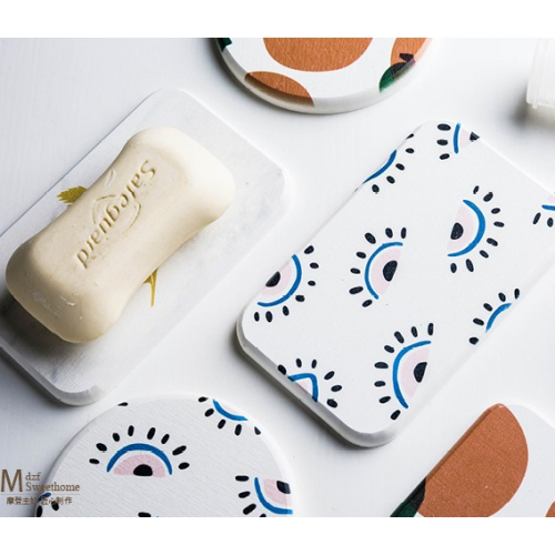 Drying water absorbent diatomite soap dish mat